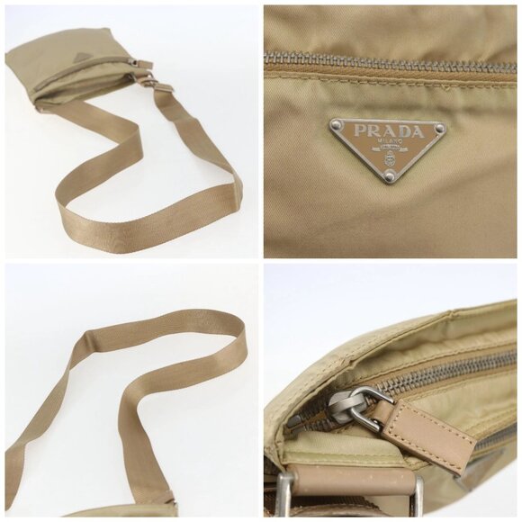 PRADA Shoulder Bag Nylon Beige Silver Auth 156267 - Picture 16 of 16
